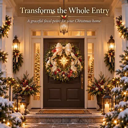 ✨ Lighted Christmas Wreath Collection – Guardian Angel & Highland Cow Holiday Door Décor