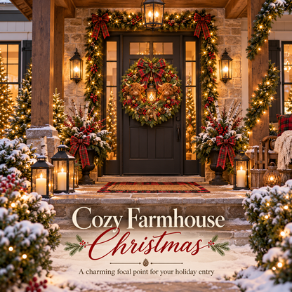 ✨ Lighted Christmas Wreath Collection – Guardian Angel & Highland Cow Holiday Door Décor