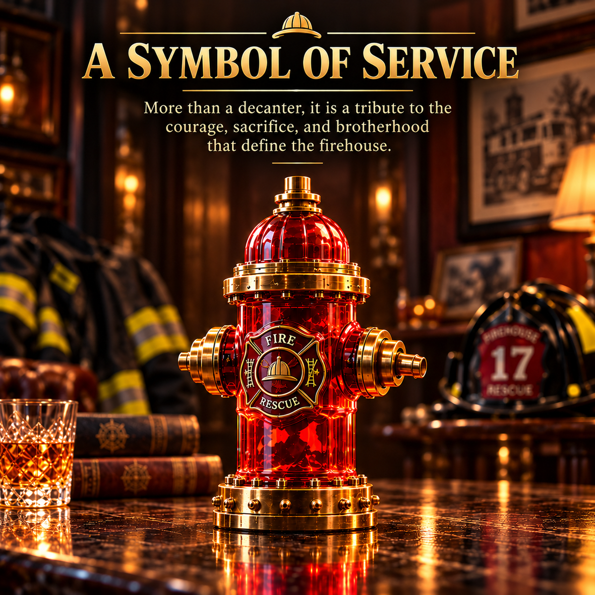 Firehouse Reserve™ — Firefighter Tribute Whiskey Decanter