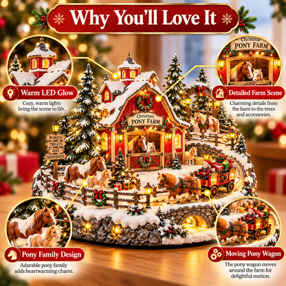🐴 Christmas Pony Farm Village – Animated Holiday Scene