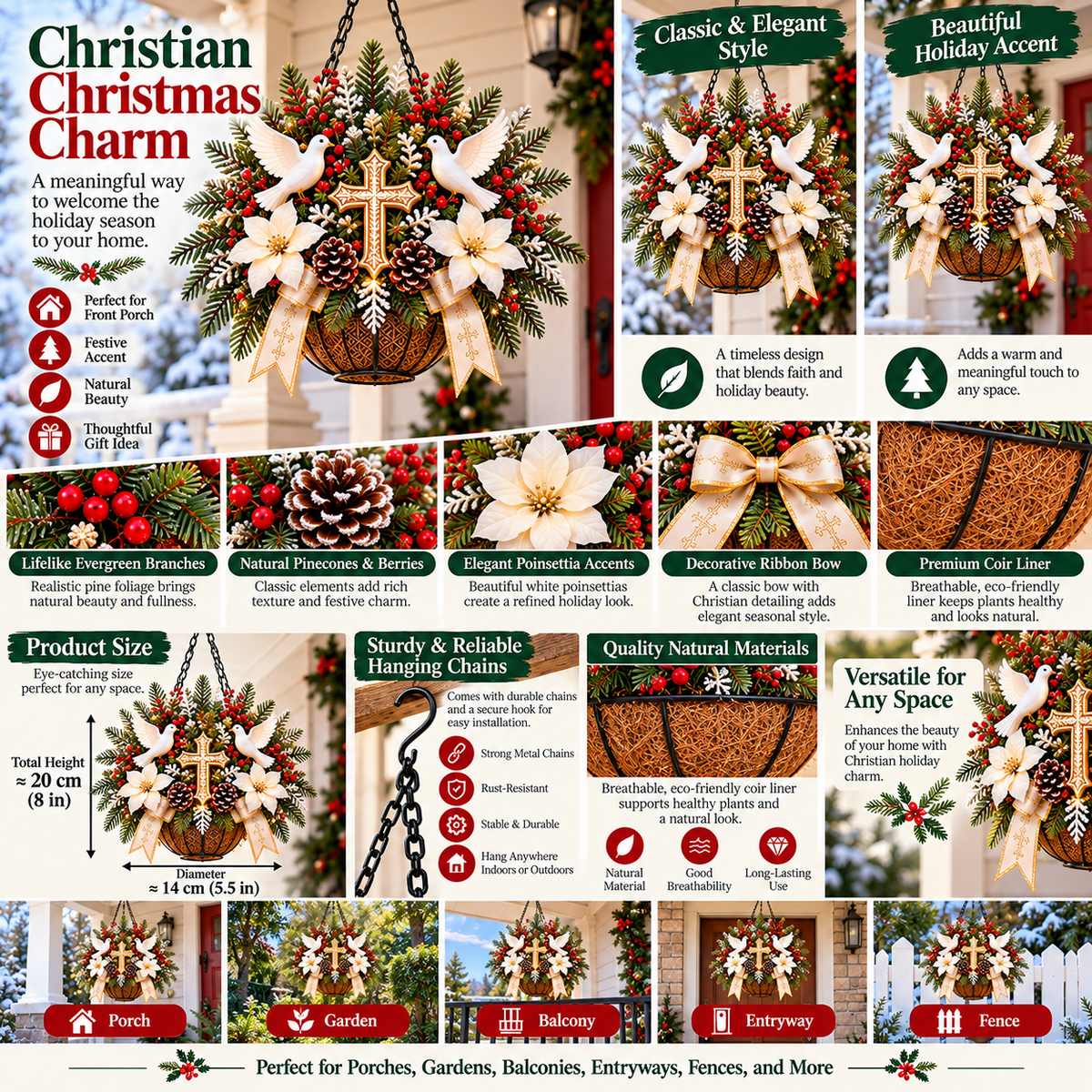 Dove and Cross hanging basket detailed product guide