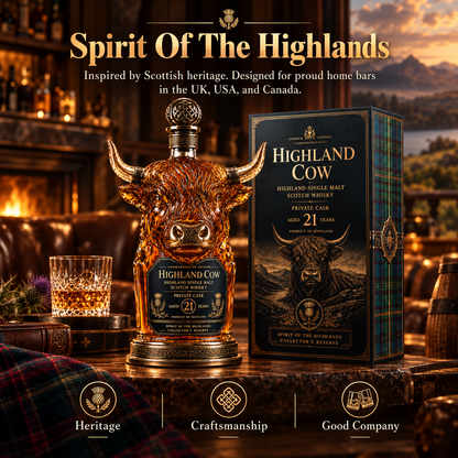 🔥 LAST DAY 50% OFF 🔥 Highland Spirit™ — Highland Cow Whiskey Decanter
