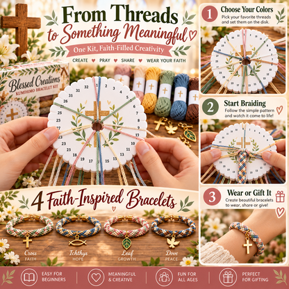 🙏✝️ Blessed Creations™ Christian DIY Bracelet Kit – 20 Faith-Inspired Designs | Handmade Cross & Dove Bracelets, Meaningful Gifts for Christian Women ❤️