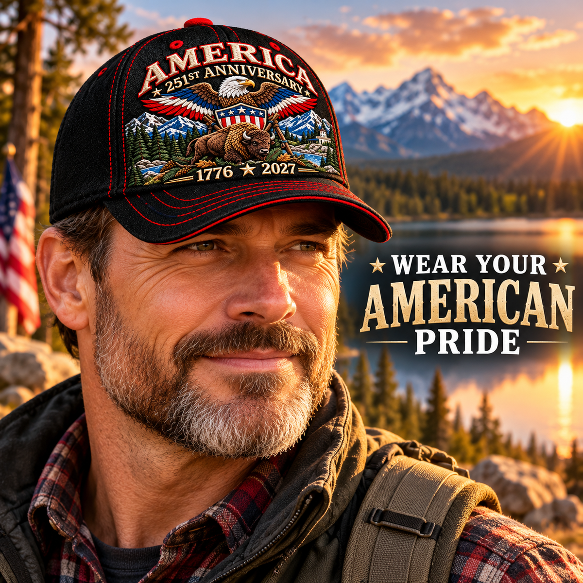🔥LAST DAY 50% OFF - 🦅United States 251st Anniversary 1776–2027 – Premium Embroidered Heritage Cap 100% Cotton