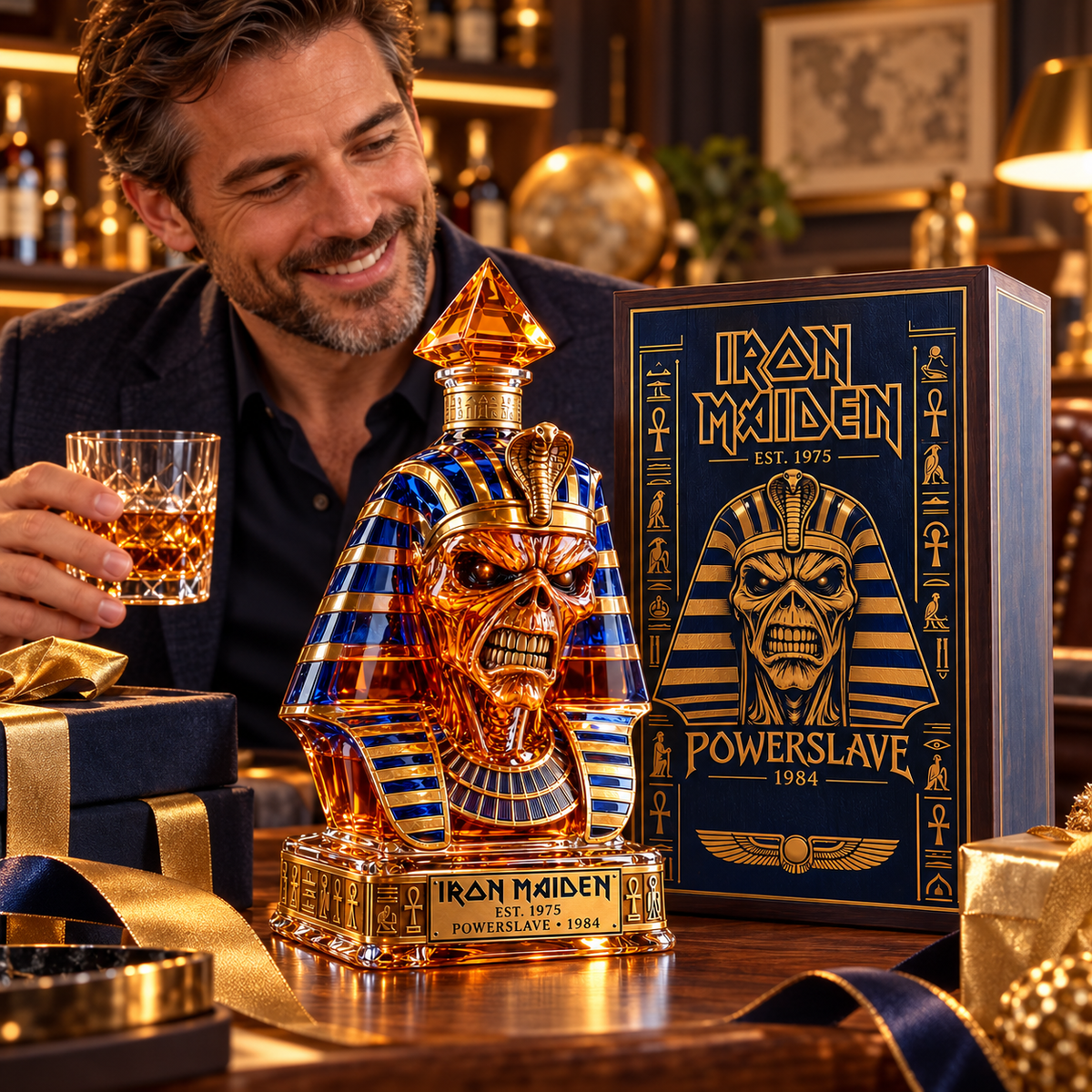 🔥 LAST DAY 50% OFF | Pharaoh’s Curse™ Egyptian Skull Whiskey Decanter – Ancient Egypt Collector Bottle & Bar Centerpiece