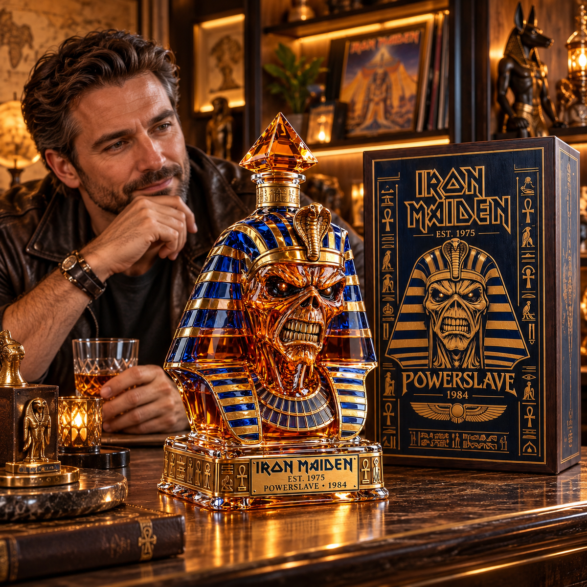 🔥 LAST DAY 50% OFF | Pharaoh’s Curse™ Egyptian Skull Whiskey Decanter – Ancient Egypt Collector Bottle & Bar Centerpiece