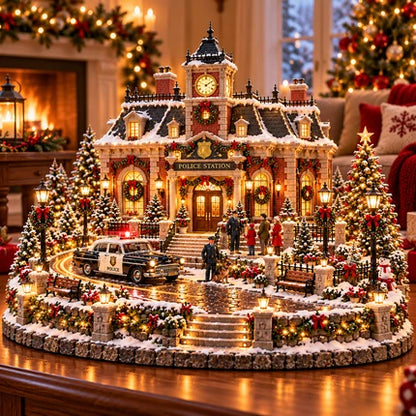 🔥 LAST DAY 49% OFF 🔥 Lighted Animated Christmas Village with Train, Reindeer Sleigh & Waterfall ✨