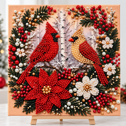 🎄✨ Cozy Christmas Pearl Art™ – Beginner-Friendly 3D Beaded DIY Craft Kit | Hot Cocoa & Christmas Cardinals | Handmade Holiday Décor & Gifts ❤️