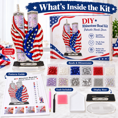 🇺🇸❤️ Never Forget™ Twin Towers Tribute DIY Bead Art Kit – Beginner-Friendly Patriotic Pearl & Rhinestone Craft | Meaningful 9/11 Memorial Keepsake
