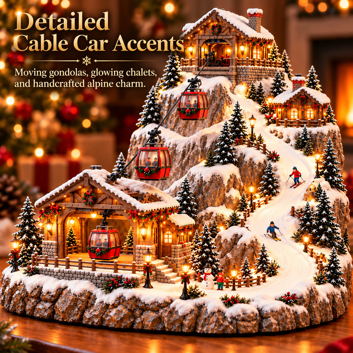 Christmas village cable car details