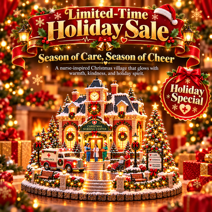🎄 LAST DAY 50% OFF 🎄 Nurse Christmas Village™ – Warm LED Nursing Center with Holiday Ambulance & Heartwarming Care Scene ❤️✨