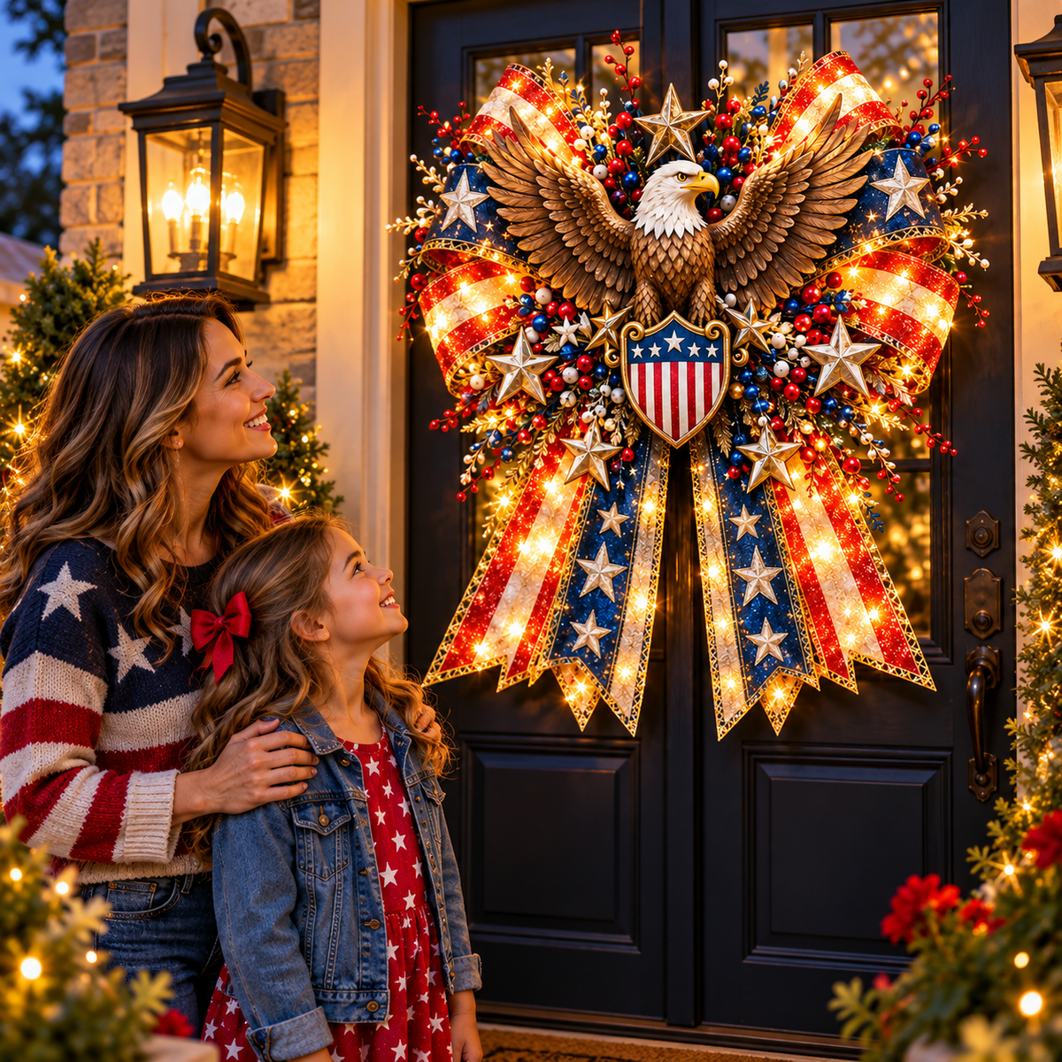 🔥 Last Day 49% OFF 🐮✨ Highland Cow Lighted Christmas Bow | Oversized, Pre-Lit, and Western-Inspired Door Decor 🎄🤠