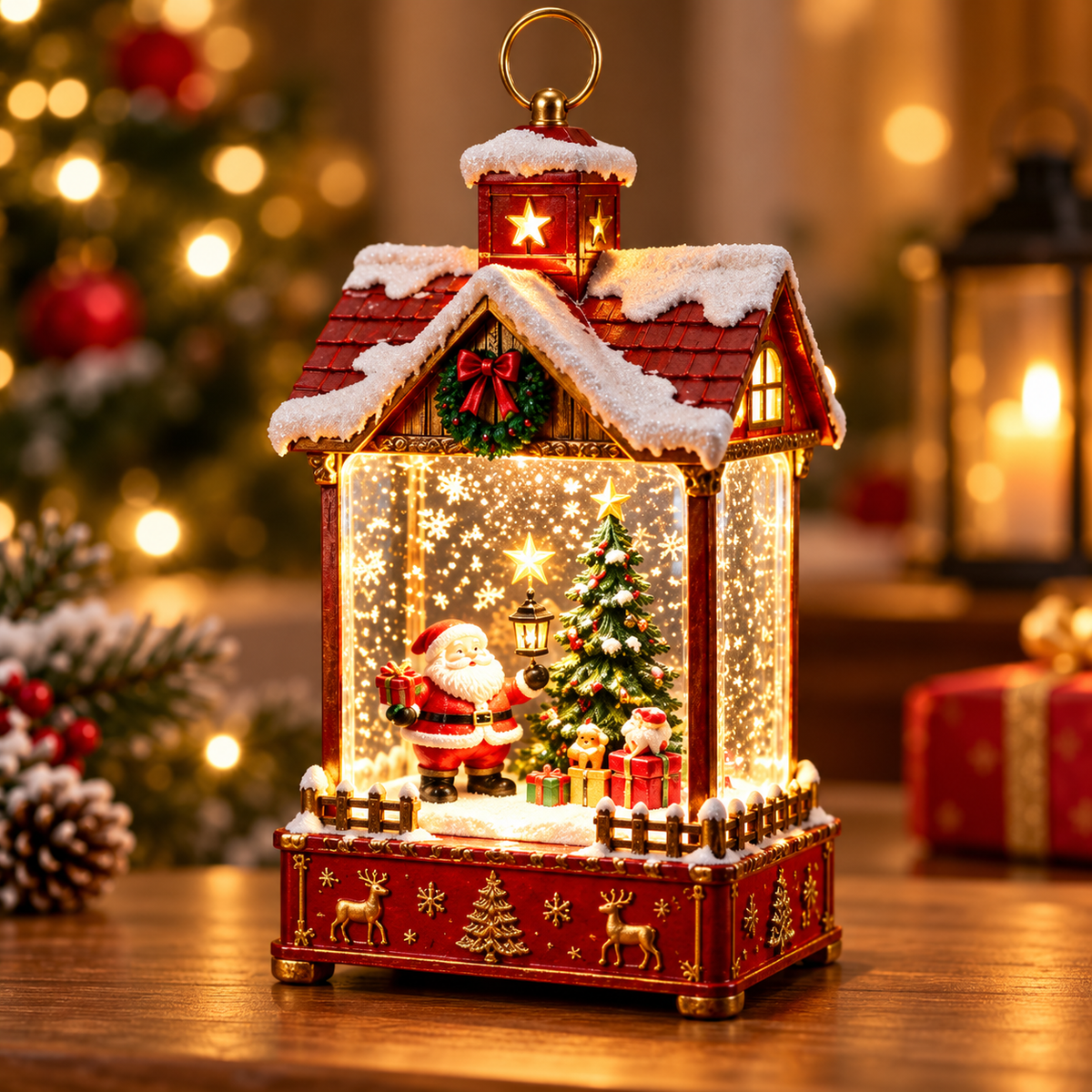 Christmas Snowy Cottage Lantern