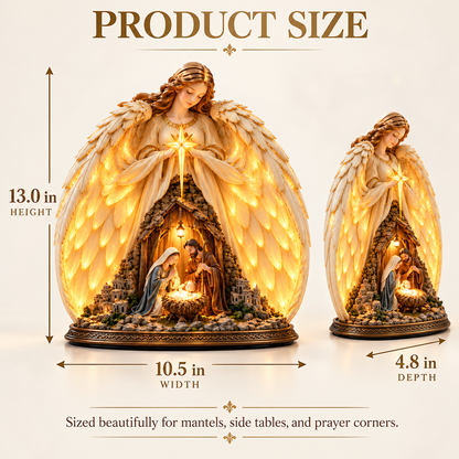 ✨ The Night Heaven Came Near™ — Lighted Angel Nativity Christmas Sculpture