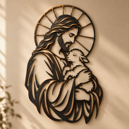 ✝️ Walk With Him™ Jesus Metal Wall Art Collection – Rustic Christian Faith Wall Decor