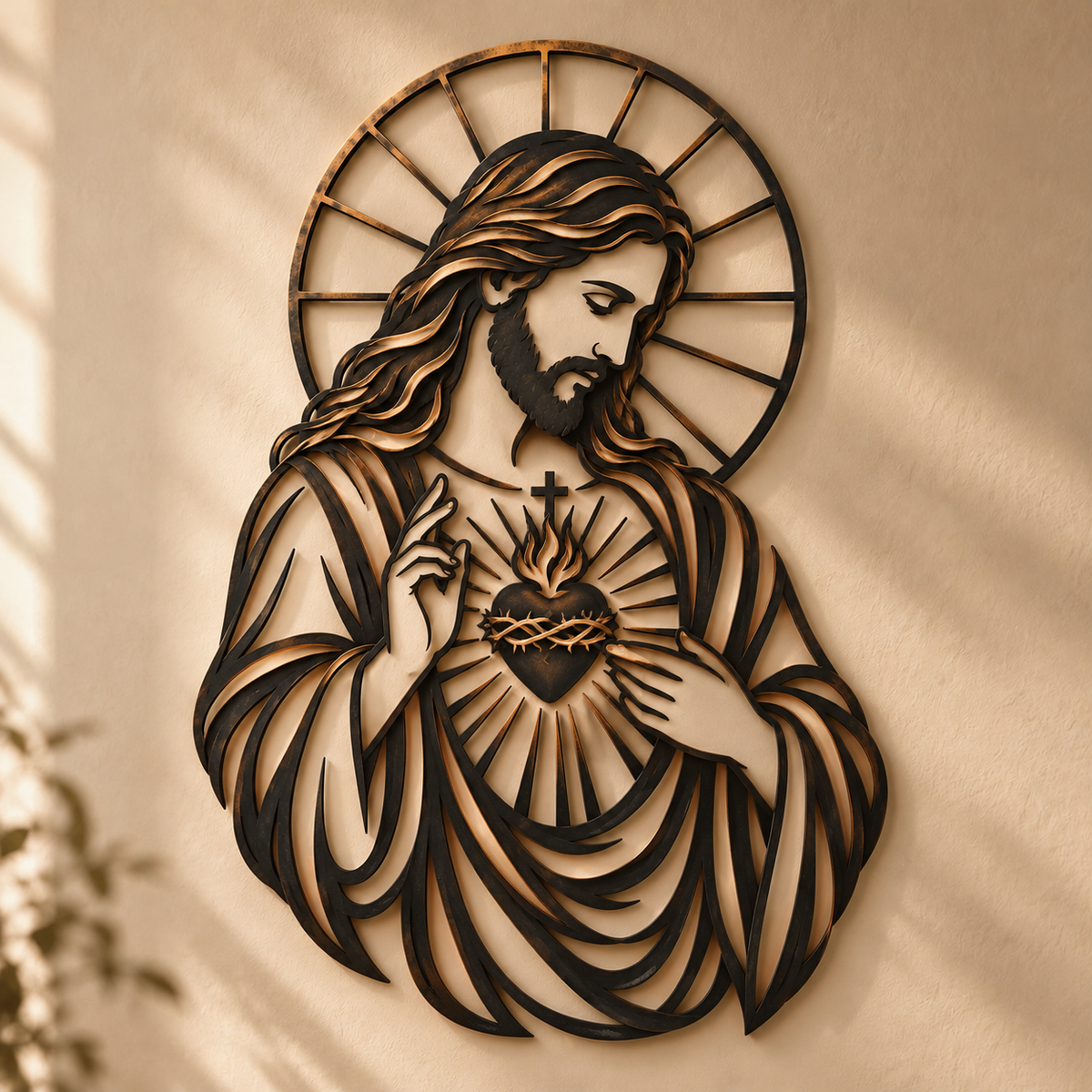 Sacred Heart Jesus Metal Wall Art