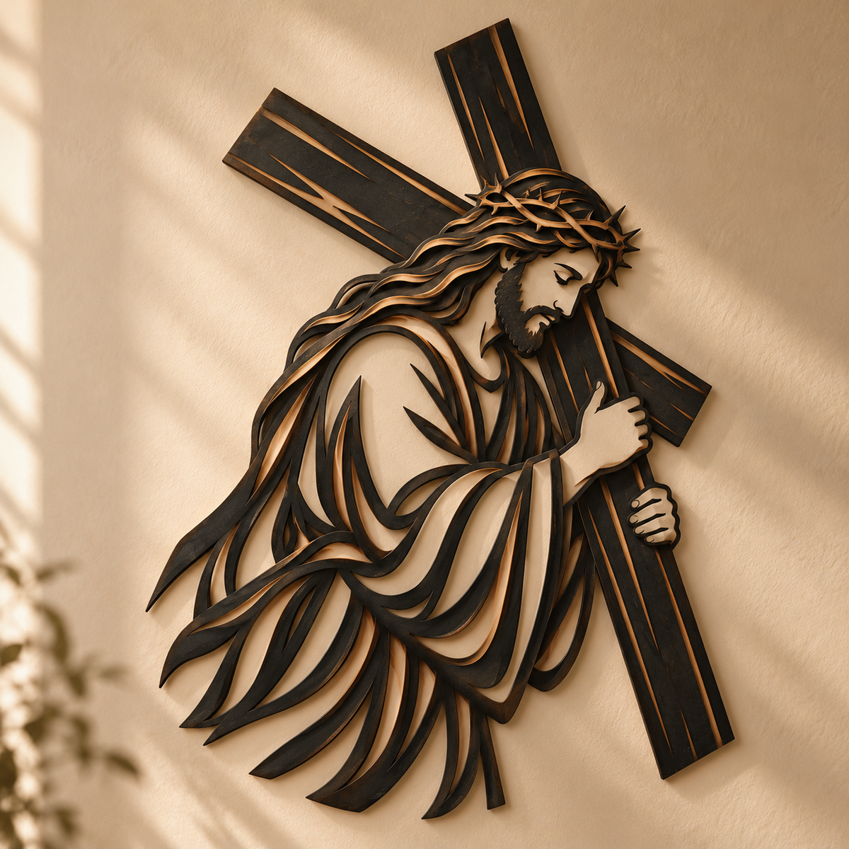 Jesus Carrying the Cross Metal Wall Art