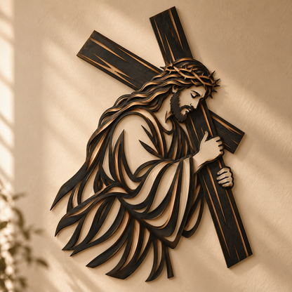✝️ Walk With Him™ Jesus Metal Wall Art Collection – Rustic Christian Faith Wall Decor