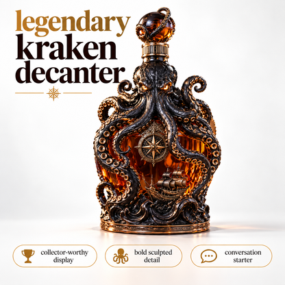 🐙 Abyssal Octopus Whiskey Decanter™ | Gothic Nautical Bar Centerpiece