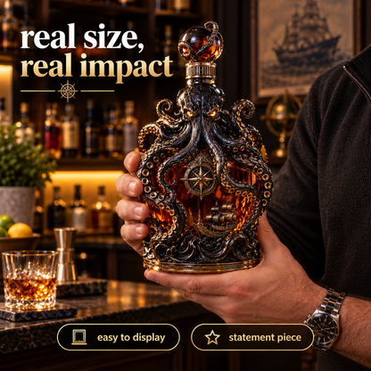 🐙 Abyssal Octopus Whiskey Decanter™ | Gothic Nautical Bar Centerpiece