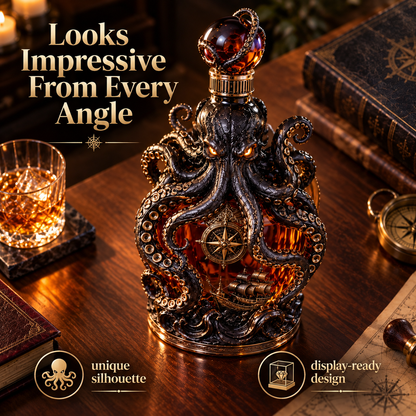 🐙 Abyssal Octopus Whiskey Decanter™ | Gothic Nautical Bar Centerpiece