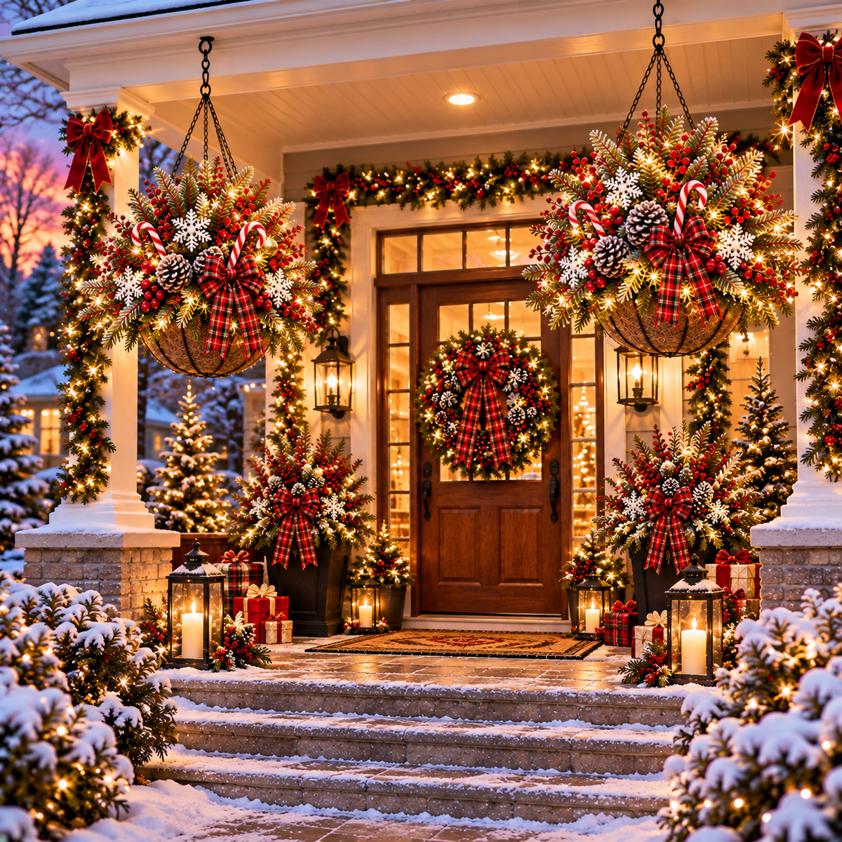 Christmas hanging basket placement ideas