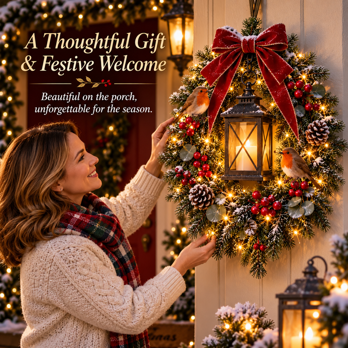 A thoughtful Robin Christmas wreath gift