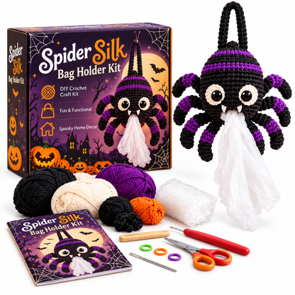 😂 Funny Crochet Bag Holder DIY Kits – Snotty Sam, Spider Silk & Drooly Monster | Quirky Kitchen Decor & Gag Gifts