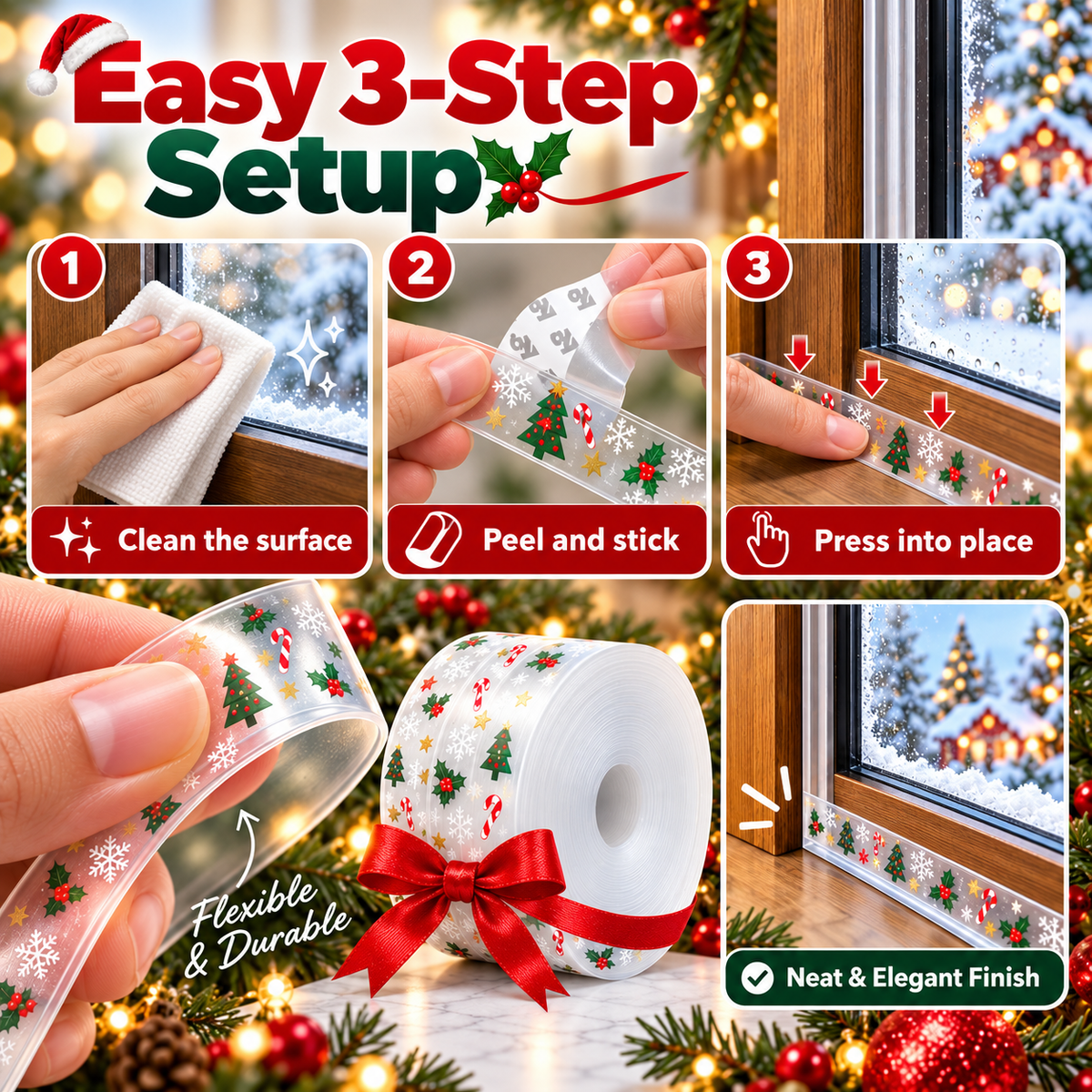 ComfortSeal Christmas weather strip features