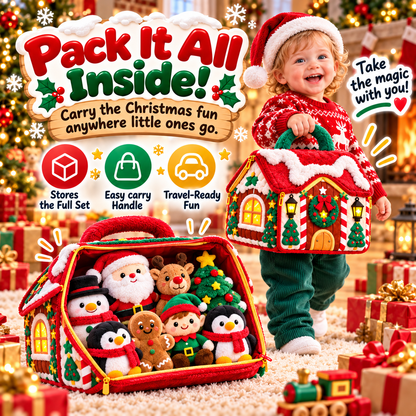 🎄✨ Christmas Carry Cabin™ – Fold-Out Holiday Plush Playset & Portable Storage House 🎅🦌