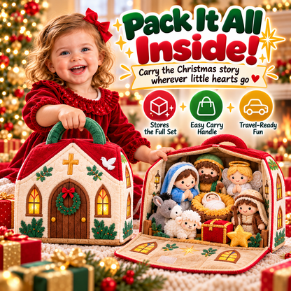🎄✨ Christmas Carry Cabin™ – Fold-Out Holiday Plush Playset & Portable Storage House 🎅🦌