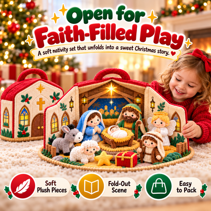 🎄✨ Christmas Carry Cabin™ – Fold-Out Holiday Plush Playset & Portable Storage House 🎅🦌