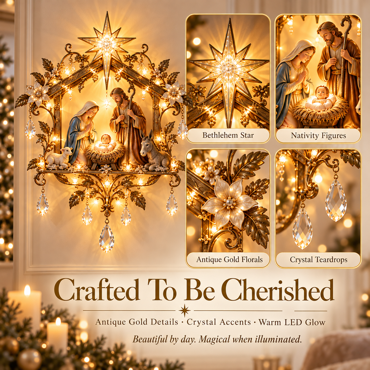 ⭐✨ Last Day 50% OFF 🔥 Bethlehem Nativity Glow Lighted Wall Decor