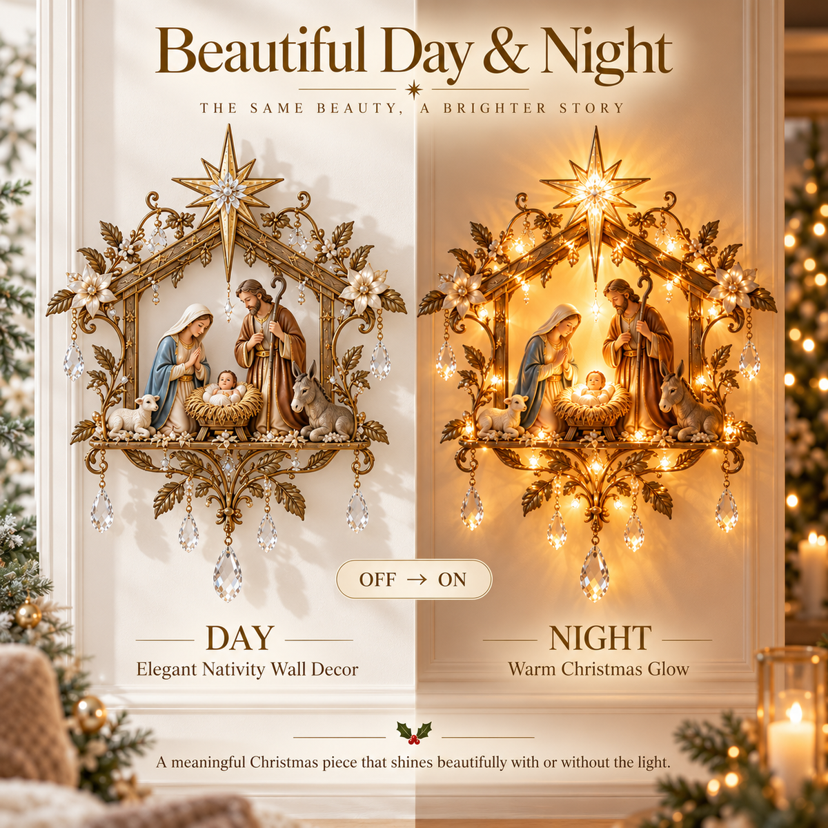 ⭐✨ Last Day 50% OFF 🔥 Bethlehem Nativity Glow Lighted Wall Decor