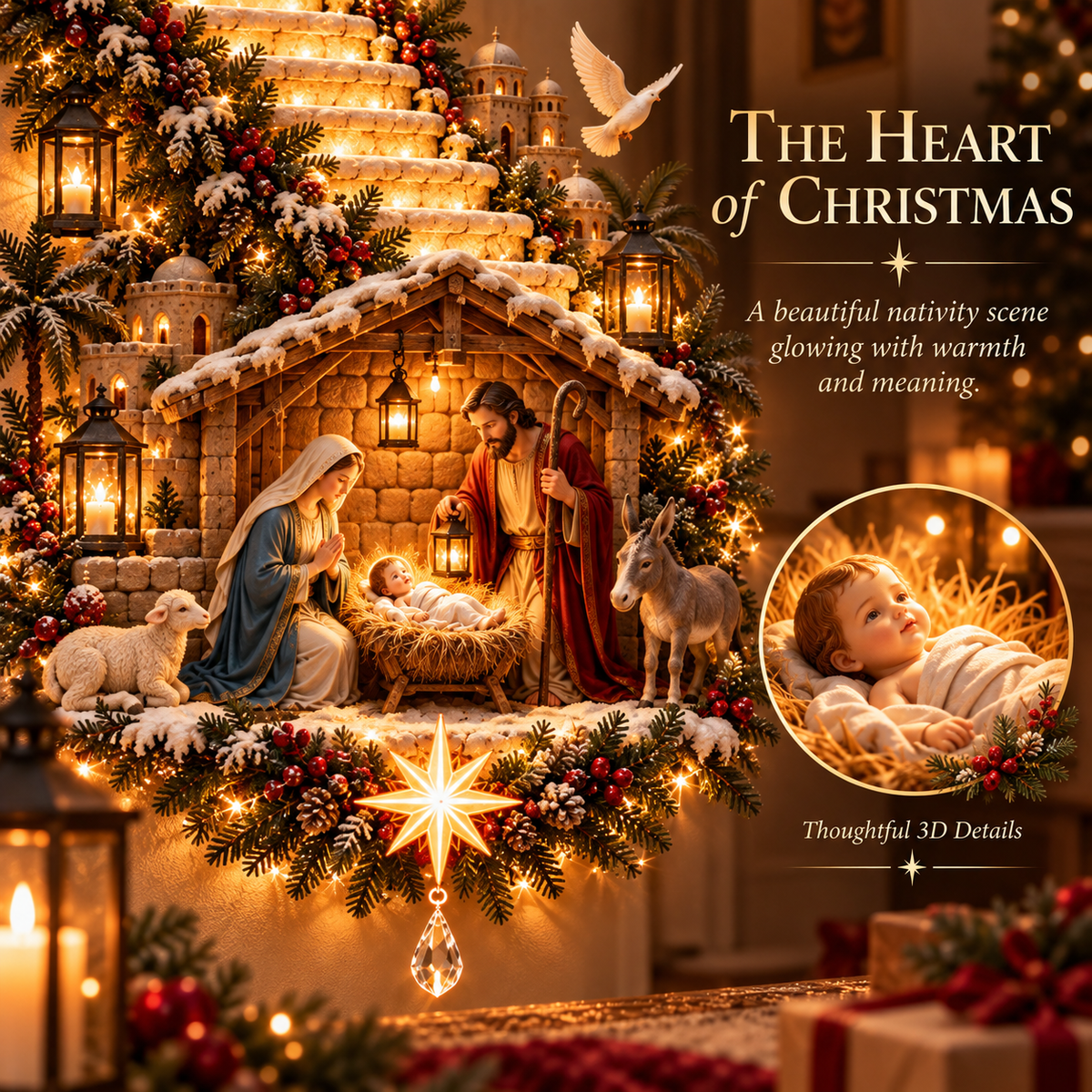 Holy Family Nativity scene detail