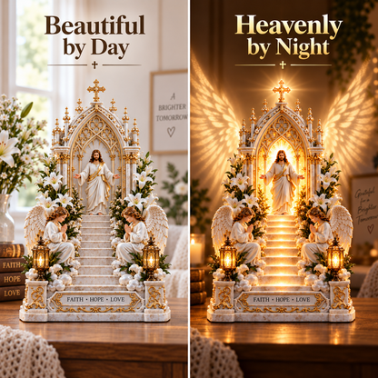 ✨ ✝️Heaven Opens™ – Step-by-Step Illuminated Jesus Stairway | Faith, Hope & Love