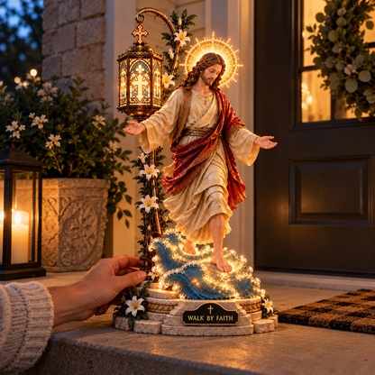 ✨ Walk by Faith™ – Jesus Walking on Water Reflection Light✨