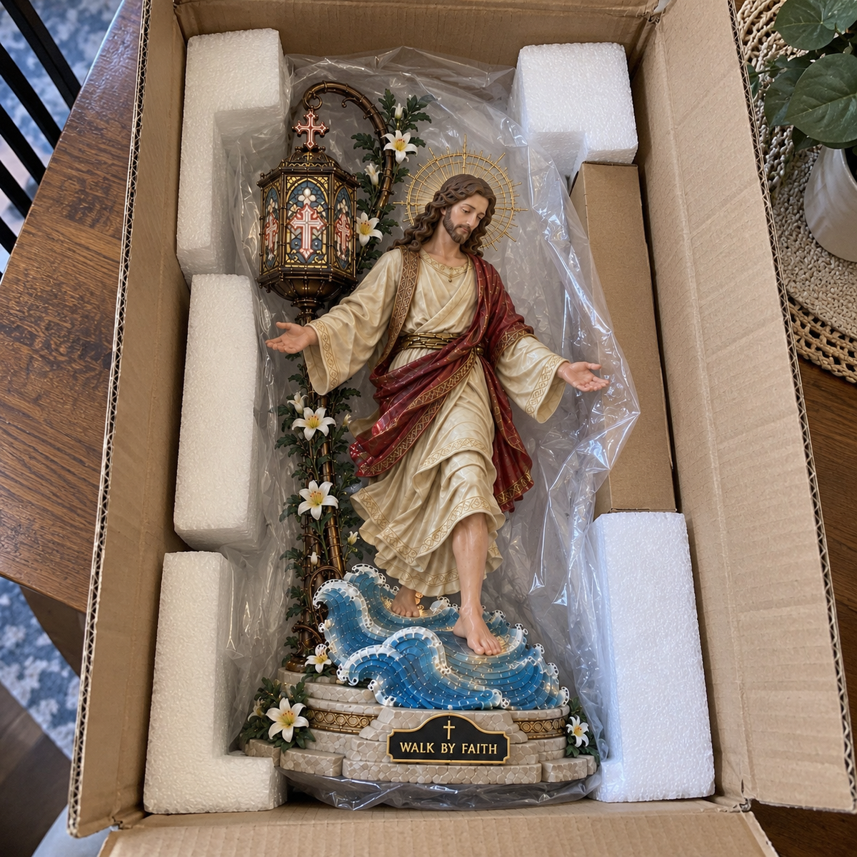 ✨ Walk by Faith™ – Jesus Walking on Water Reflection Light✨