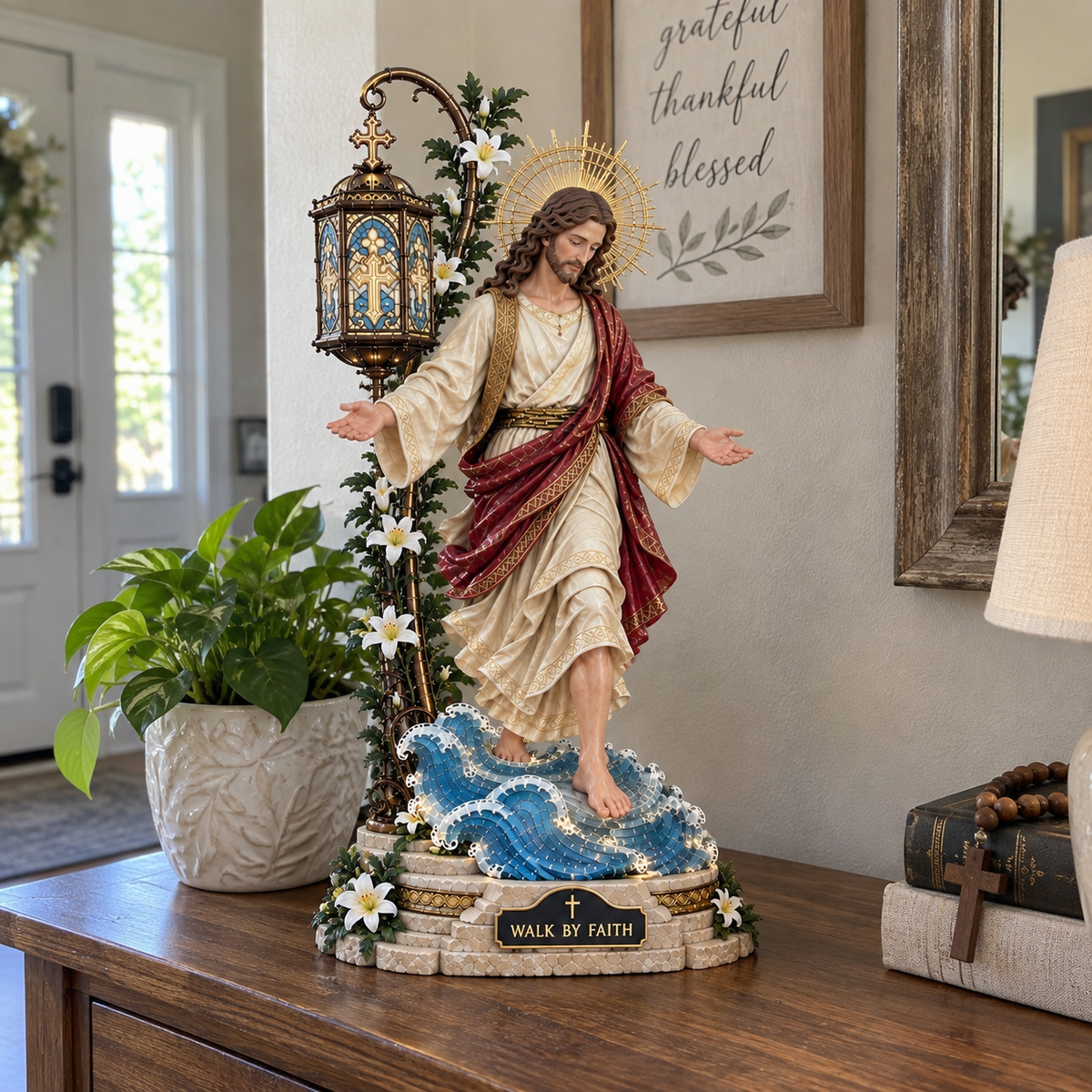 ✨ Walk by Faith™ – Jesus Walking on Water Reflection Light✨