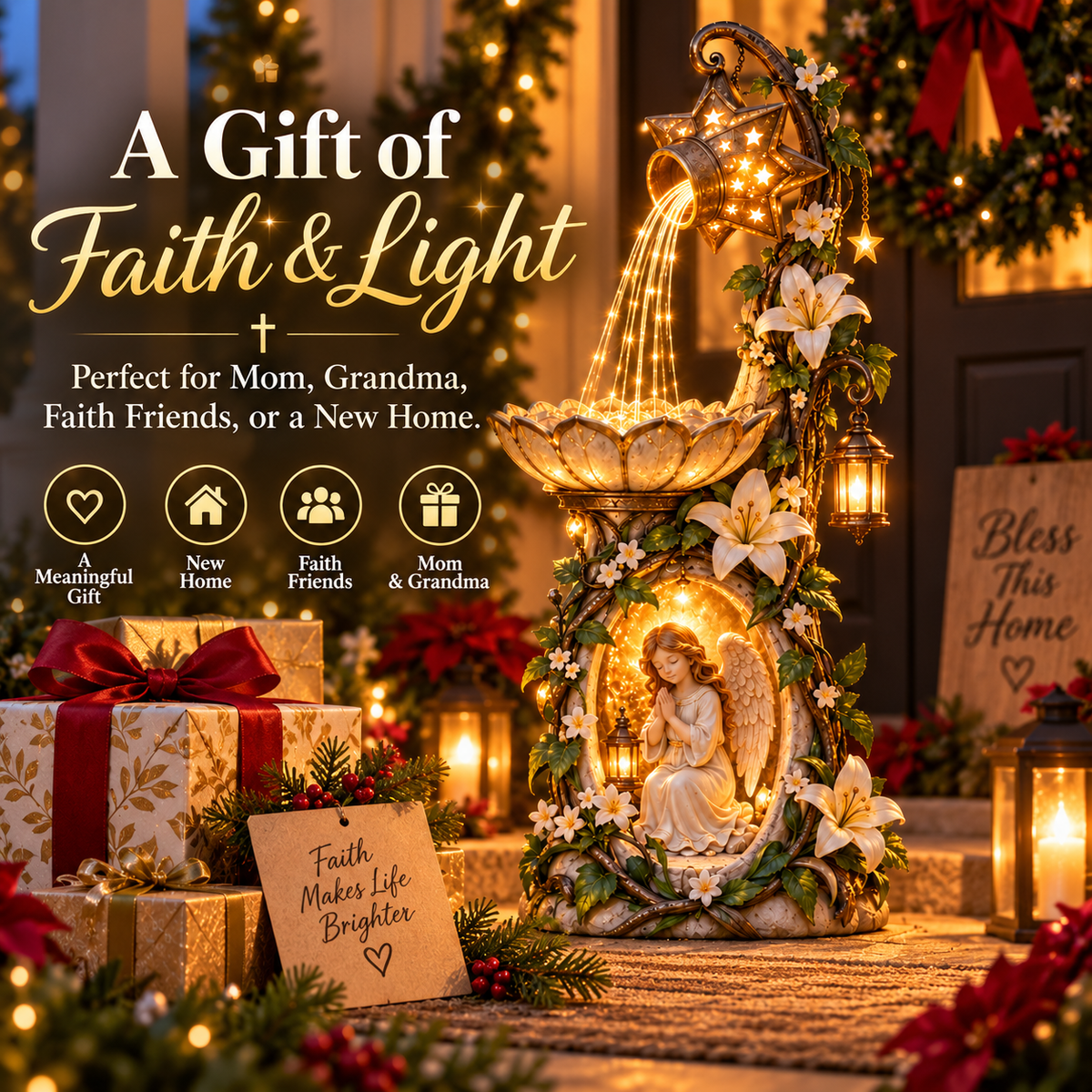 Angel Starlight peaceful faith inspired outdoor decor