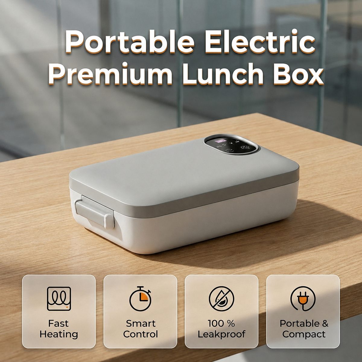 Portable rechargeable self heating electric lunch box