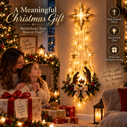 ✨Last Day 49% OFF✝️ Bethlehem Star of Faith™ – Lighted Nativity Wall Decor