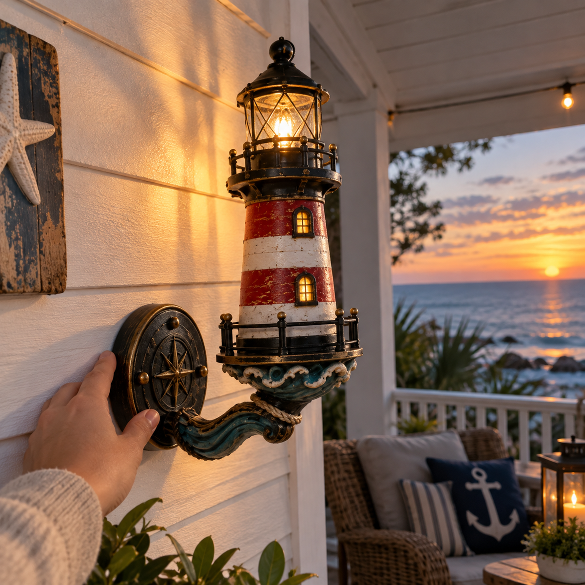 🔥 LIMITED-TIME 50% OFF | 🌊 Vintage Coastal Lighthouse Wall Light™ – Nautical Beacon Glow for a Warm Seaside Home