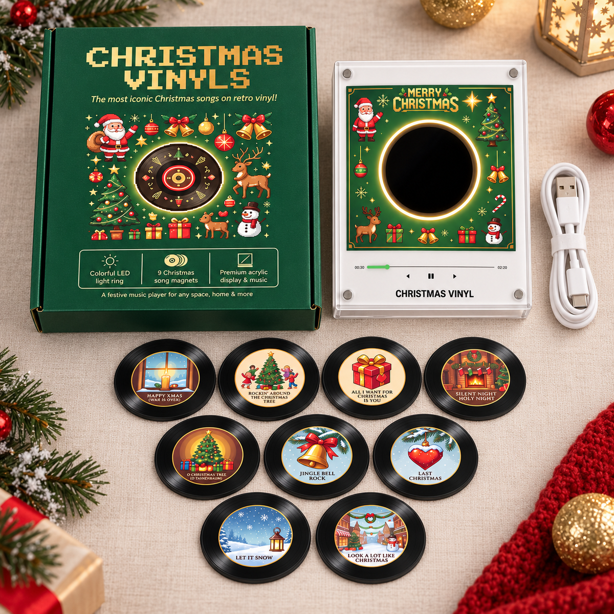 Christmas Vinyl Frame on refrigerator