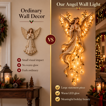 👼Guardian Angel Starfall Cascade™ – Lighted Faith & Blessing Christmas Wall Decor✨
