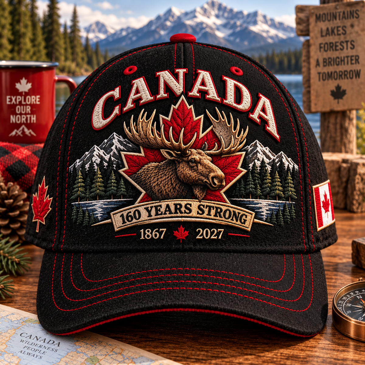 Canadian canoe northern lights cap