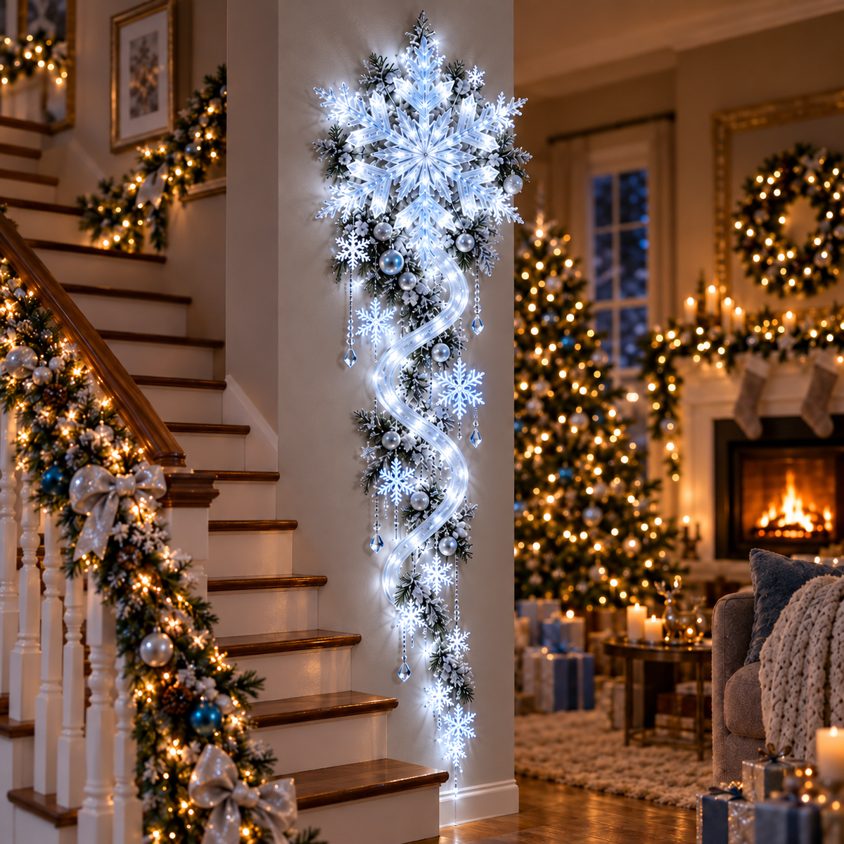 ❄️ Limited-Time Christmas Sale | Giant Snowflake Blizzard Trail™ – Turn Your Home into a Glowing Winter Wonderland 🎄✨