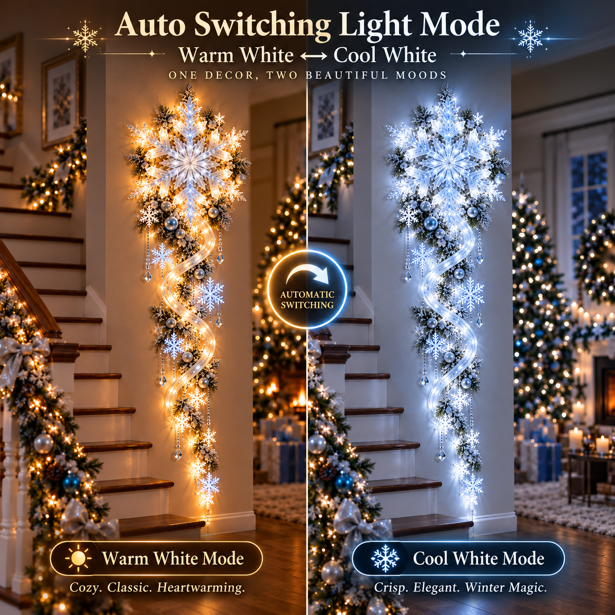 ❄️ Limited-Time Christmas Sale | Giant Snowflake Blizzard Trail™ – Turn Your Home into a Glowing Winter Wonderland 🎄✨