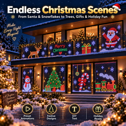 🔥LAST DAY 49% OFF -🎄 Smart RGB Pixel LED Curtain Lights | App-Controlled Dynamic Holiday Light Show for Outdoor Home Decoration
