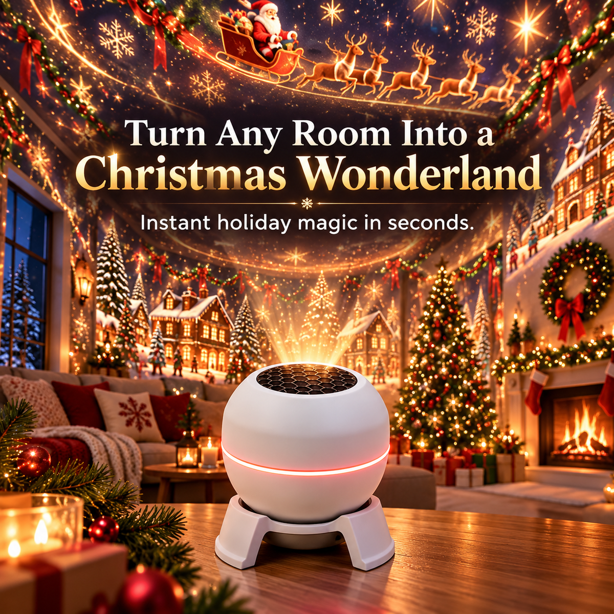 🔥 Turn Any Room Into a Christmas Wonderland – Holiday Projection Night Light